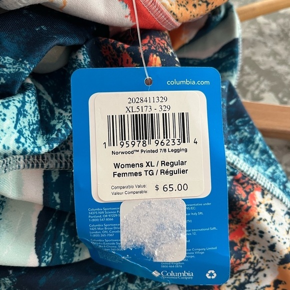 NWT Columbia Printed 7/8 Legging Windgates - Picture 12 of 15